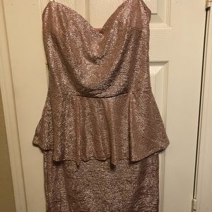 Rose gold Peplum dress